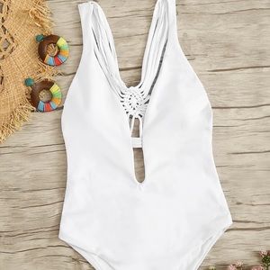 SHEIN white swimwear